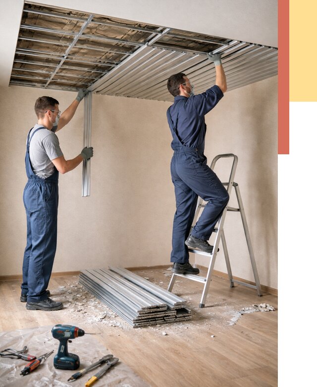 Демонтаж реечного потолка в Димитровграде от 4636 руб. быстро и недорого | ОТДЕЛОЧНИК-Дмт