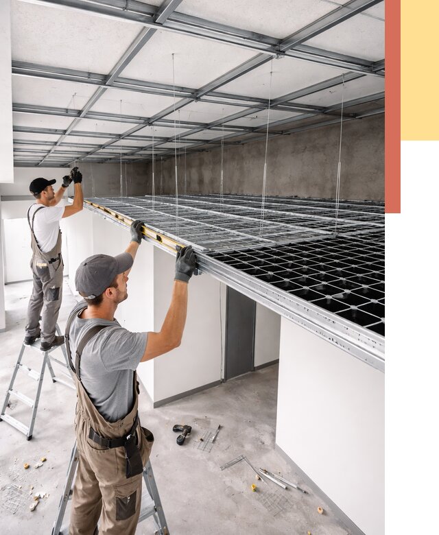 Монтаж потолка грильято в Димитровграде от 464 руб./м² — быстрая сборка под ключ | ОТДЕЛОЧНИК-Дмт