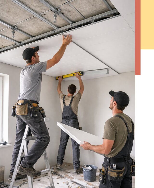 Монтаж потолка из ПВХ панелей в Димитровграде от 3606 руб./м2 — быстро и недорого | ОТДЕЛОЧНИК-Дмт