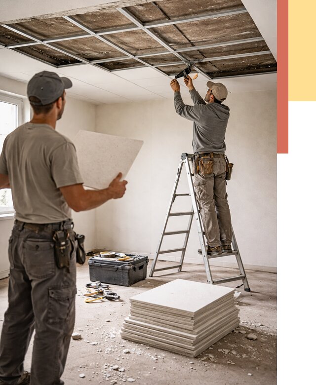 Замена плит подвесного потолка в Димитровграде от 1803 руб. быстро и недорого | ОТДЕЛОЧНИК-Дмт