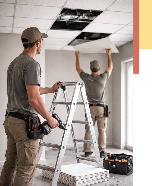 Обслуживание подвесного потолка в Димитровграде от 3606 руб. — быстро и недорого | ОТДЕЛОЧНИК-Дмт