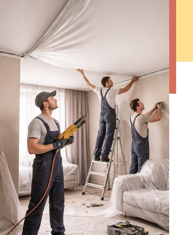 Установка натяжного потолка в Димитровграде от 4636 руб. | Быстро и недорого — ОТДЕЛОЧНИК-Дмт