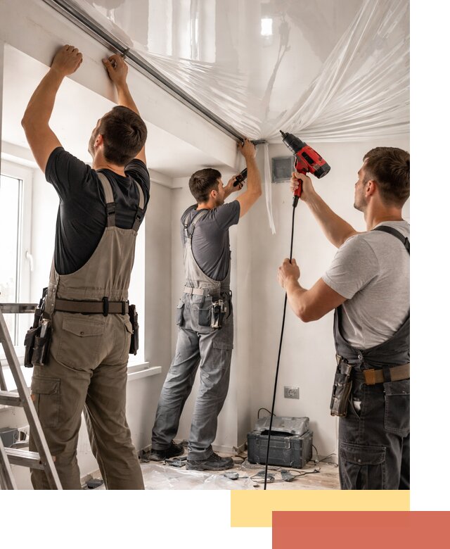 Монтаж глянцевого натяжного потолка в Димитровграде быстро и качественно