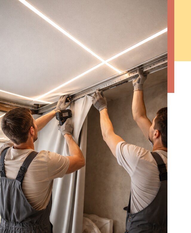 Монтаж натяжного потолка со световыми линиями в Димитровграде от 1236 руб. | ОТДЕЛОЧНИК-Дмт