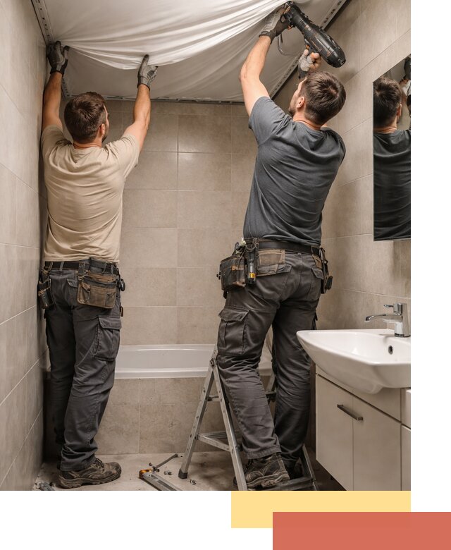 Монтаж натяжного потолка в ванной в Димитровграде быстро и качественно