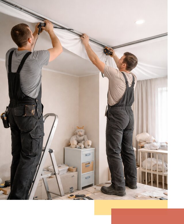 Монтаж натяжного потолка в детской комнате в Димитровграде