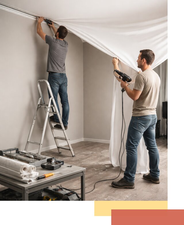 Монтаж натяжного потолка в студии в Димитровграде