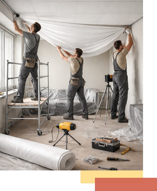 Монтаж натяжного потолка в офисе в Димитровграде