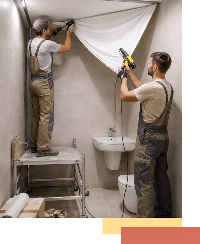 Монтаж натяжного потолка в санузле в Димитровграде