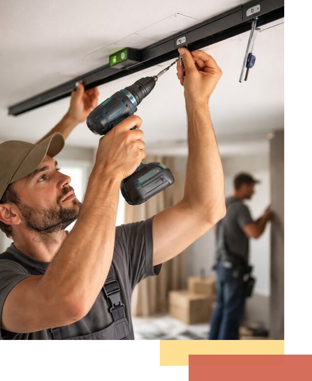 Установка трековых светильников в натяжной потолок в Димитровграде