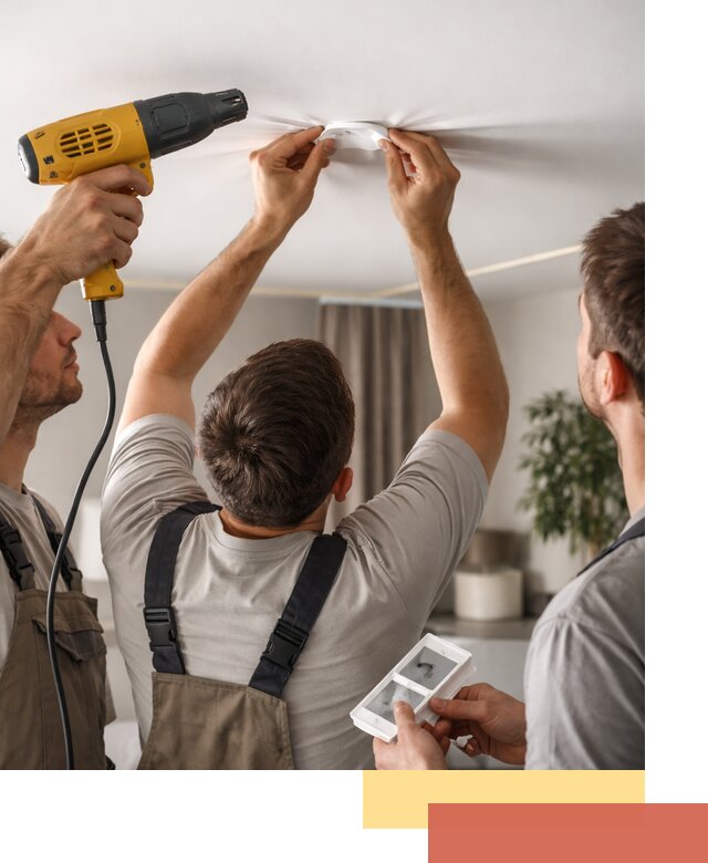 Ремонт прокола полотна натяжного потолка в Димитровграде