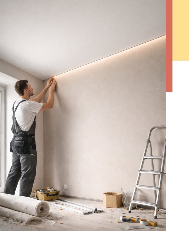 Теневые натяжные потолки в Димитровграде от 8448 руб. под ключ | ОТДЕЛОЧНИК-Дмт