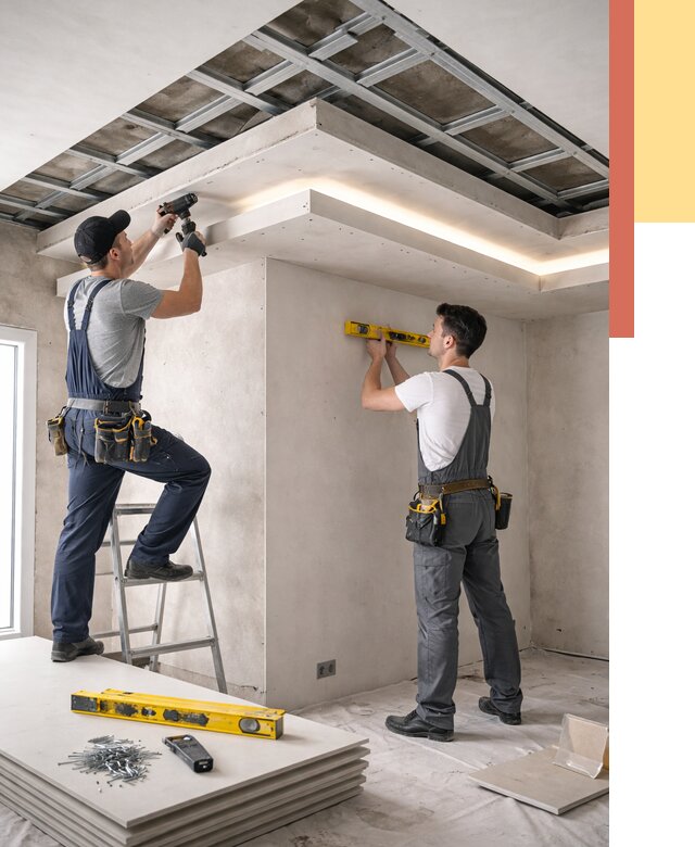 Двухуровневый потолок из гипсокартона в Димитровграде от 1494 руб. под ключ | ОТДЕЛОЧНИК-Дмт