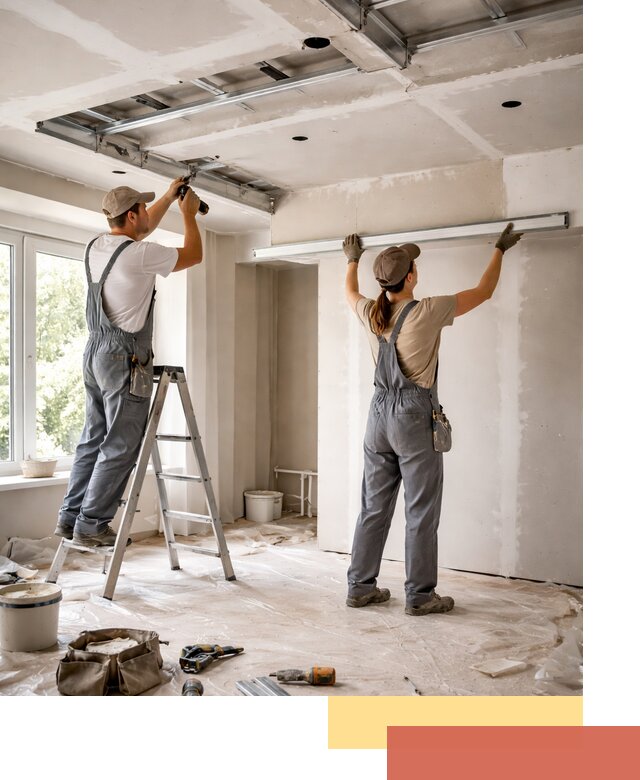 Монтаж многоуровневого потолка из гипсокартона в Димитровграде