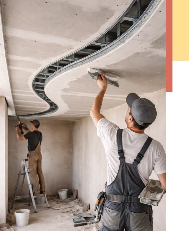 Криволинейный потолок из гипсокартона в Димитровграде от 2164 руб./м2 | ОТДЕЛОЧНИК-Дмт