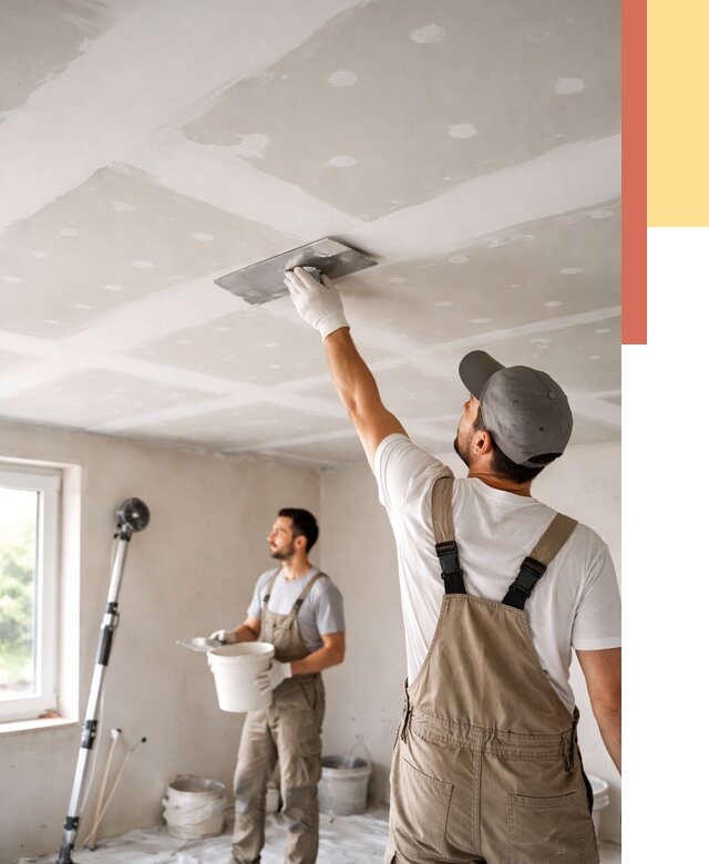 Шпаклевка потолка из гипсокартона в Димитровграде от 3297 руб./м2 — услуги под ключ | ОТДЕЛОЧНИК-Дмт