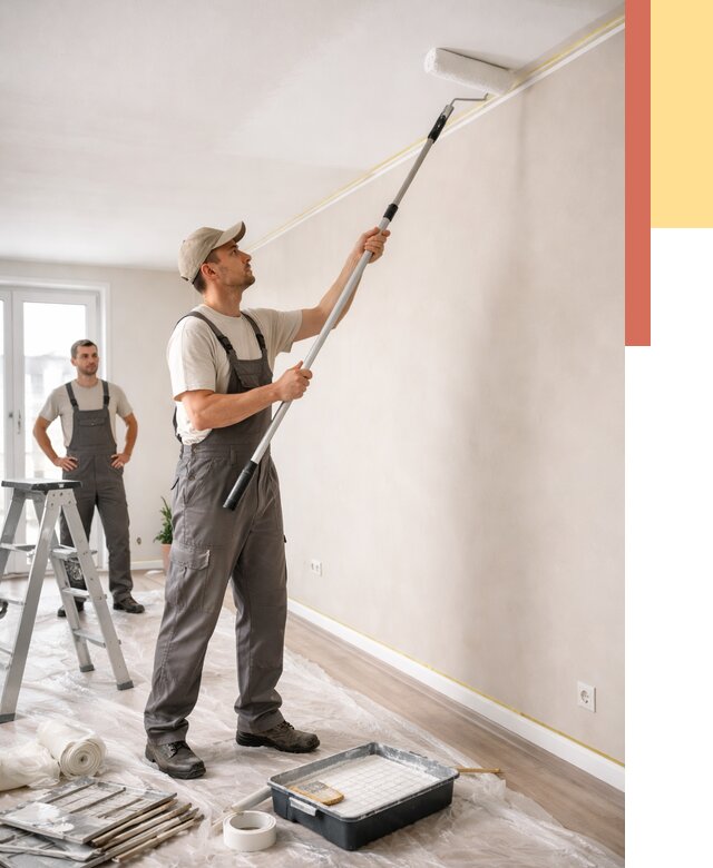 Покраска потолка из гипсокартона в Димитровграде от 4636 руб./м2 — услуги под ключ | ОТДЕЛОЧНИК-Дмт