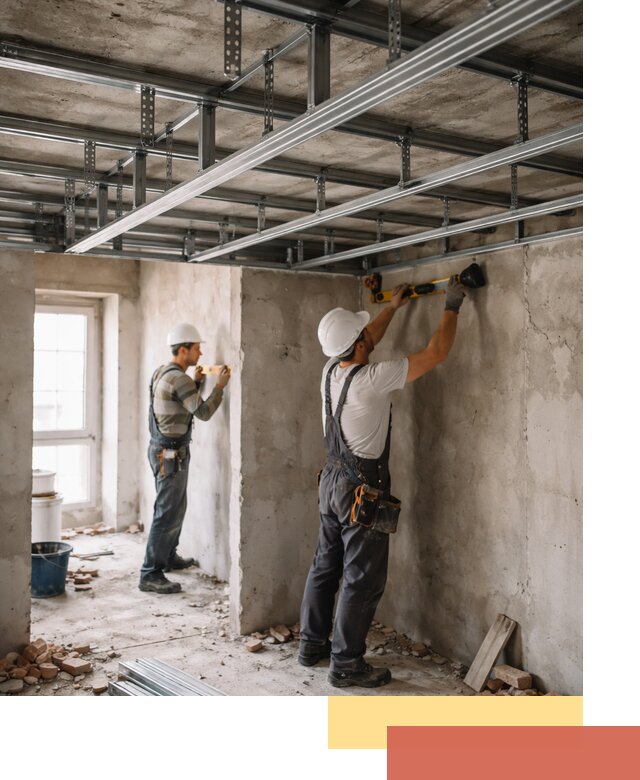 Монтаж каркаса потолка из профильного профиля в Димитровграде