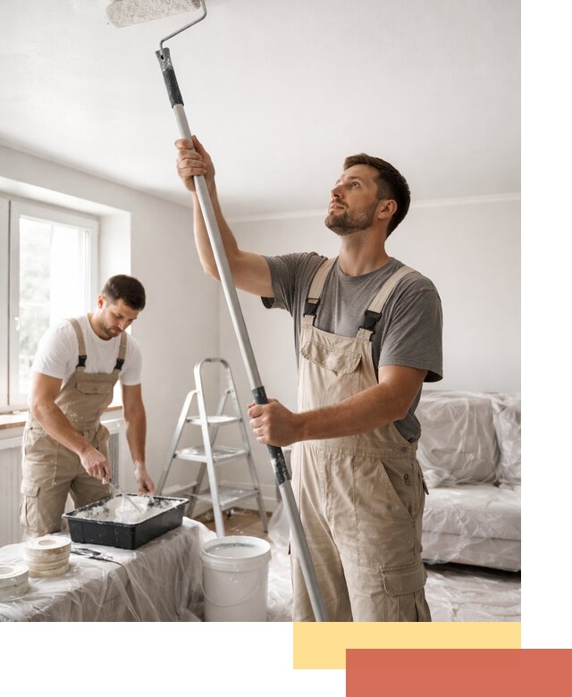 Покраска потолка водоэмульсионной краской в Димитровграде