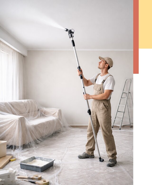 Покраска потолка краскопультом в Димитровграде от 4636 руб. быстро и недорого | ОТДЕЛОЧНИК-Дмт