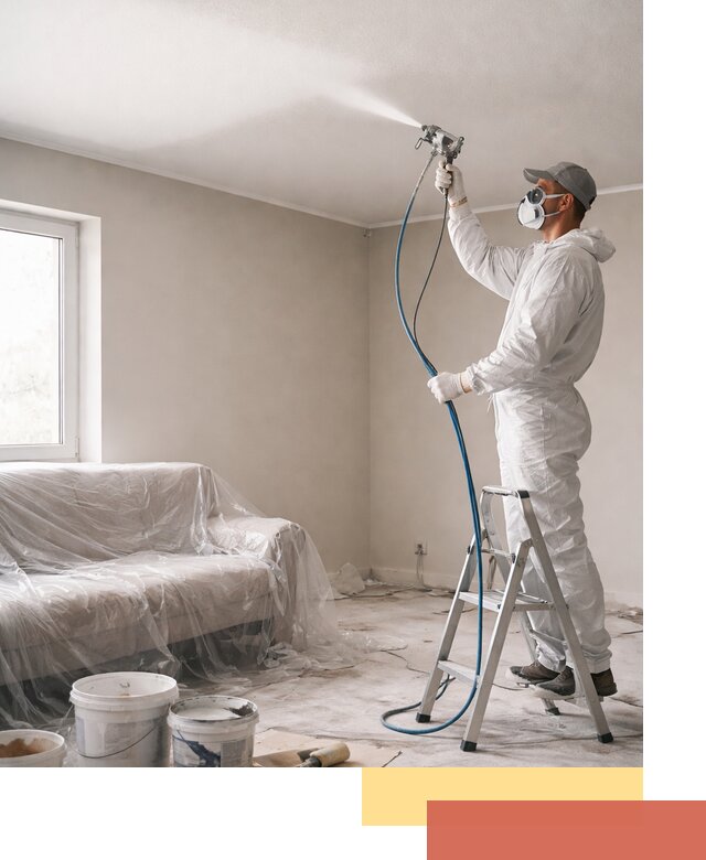 Покраска потолка краскопультом в Димитровграде быстро и качественно