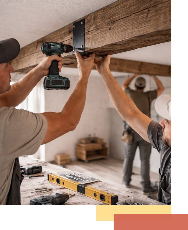 Монтаж декоративных потолочных балок в Димитровграде