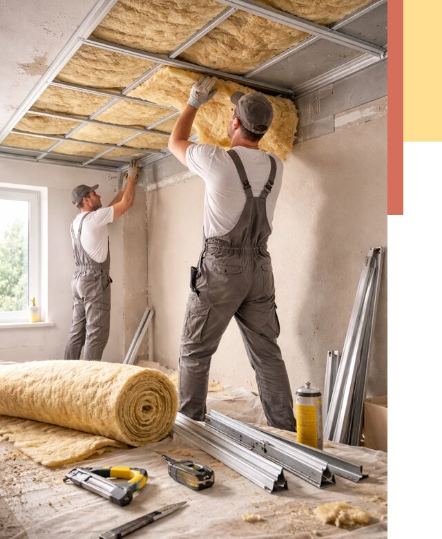 Утепление потолка в Димитровграде от 7418 руб/м2 — недорого, быстро, под ключ | ОТДЕЛОЧНИК-Дмт